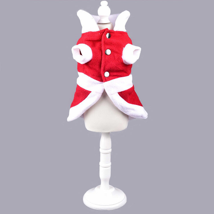 Bow Knot Santa Claus Costume for Pets – Festive and Adorable