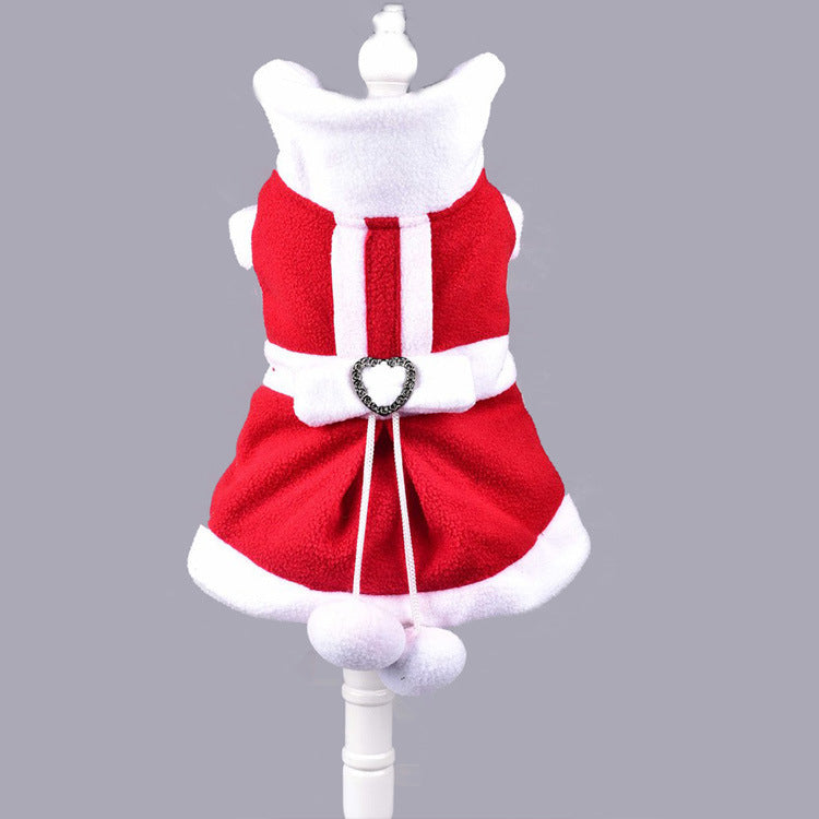 Bow Knot Santa Claus Costume for Pets – Festive and Adorable