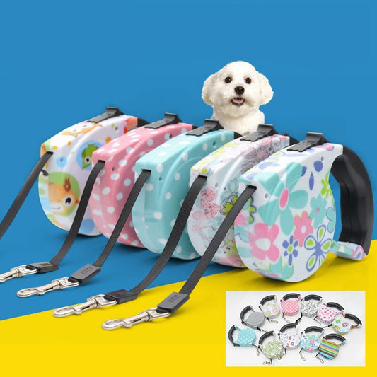 Automatic Retractable Leash – 5M | Cute Pastel Designs for Small Dogs & Cats