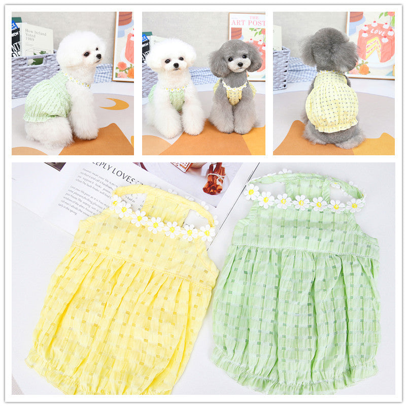 Spring & Summer Lantern Dress for Small Dogs – Casual Style
