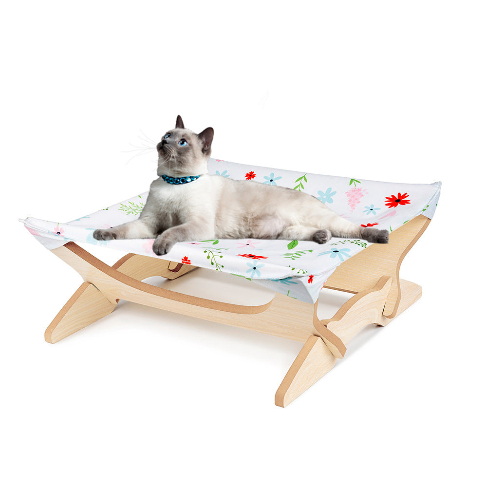 Pet Wooden Cat Hammock Cat Hanging Basket Cat Four Seasons Multi color Hanging Nest Cat Hammock Cat Bed