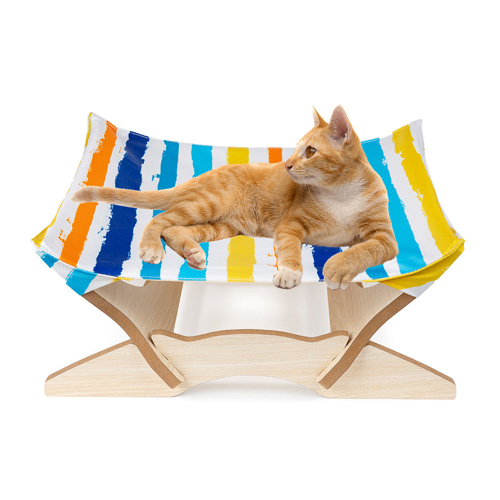 Pet Wooden Cat Hammock Cat Hanging Basket Cat Four Seasons Multi color Hanging Nest Cat Hammock Cat Bed