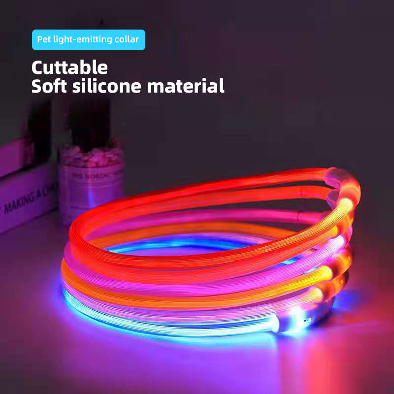 USB Rechargeable LED Dog Collar – Adjustable & Bright for Night Walks-6 colors -3 adjustable sizes