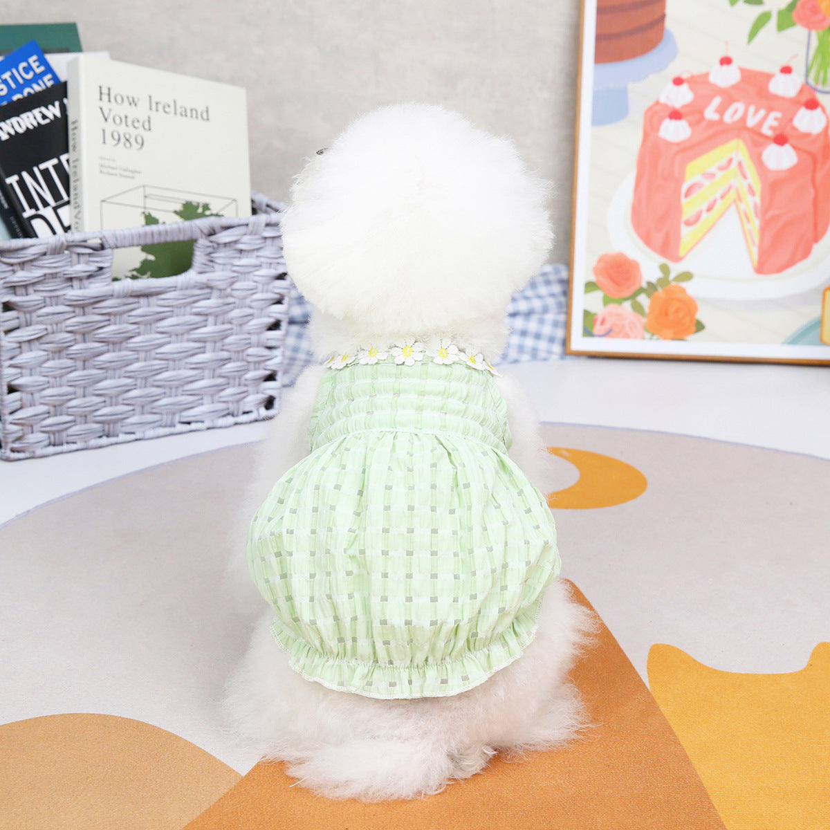 Spring & Summer Lantern Dress for Small Dogs – Casual Style