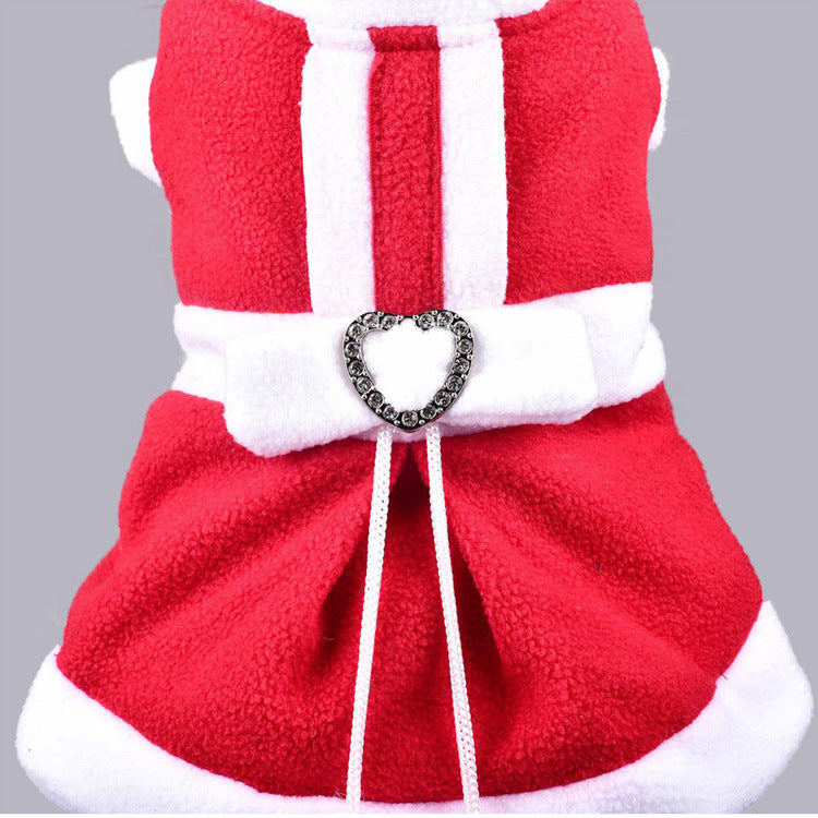 Bow Knot Santa Claus Costume for Pets – Festive and Adorable