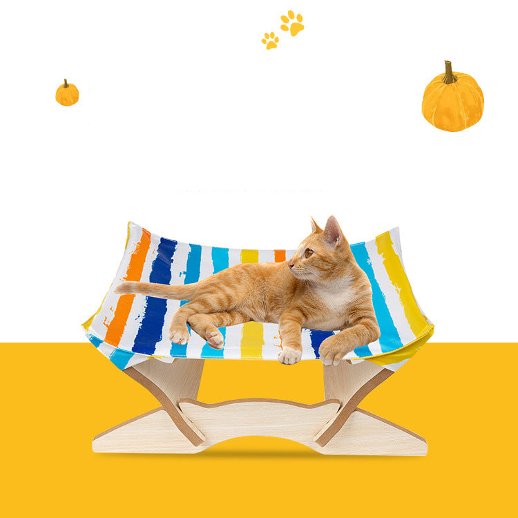 Pet Wooden Cat Hammock Cat Hanging Basket Cat Four Seasons Multi color Hanging Nest Cat Hammock Cat Bed