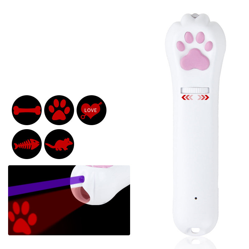 LED Projection Cat Claw Funny Cat Stick USB Charging Cat Supplies Multi-Pattern Six-In-One Infraredh
