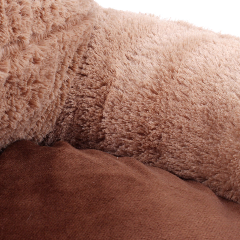 Cozy Paw-Shaped Plush Pet Bed - Washable, Detachable, All-Season