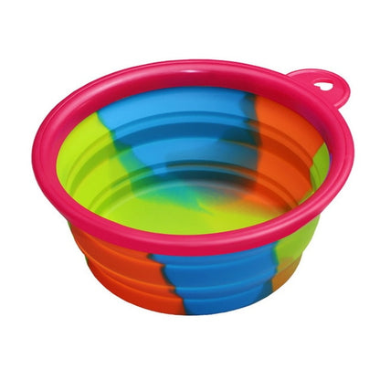 Collapsible Silicone Dog Travel Bowl - 350ml Portable Food & Water Container in 24 Colors