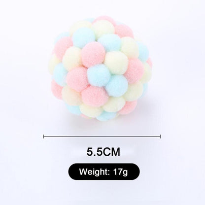 Cat Sound & Catnip Plush Ball-Multicolor Stitching Cat Toys