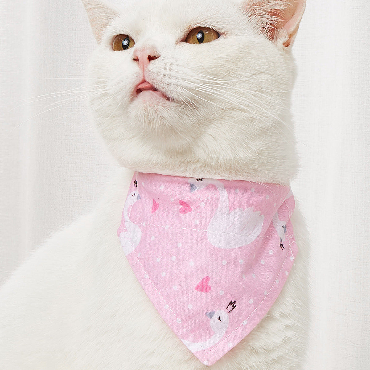 Pet Bandana-Pineapple print, pink swan, and pink with blue flowers Pet Collar