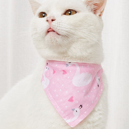 Pet Bandana-Pineapple print, pink swan, and pink with blue flowers Pet Collar