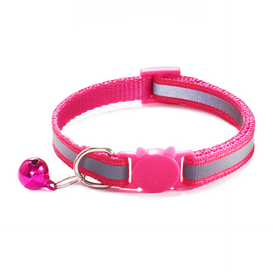 Colorful Reflective Cat  & Dog Safety Clasp Collar Cat Collar Pet Cat Bell