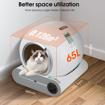 Smart Self-Cleaning Cat Litter Box with Odor Removal WiFi Control