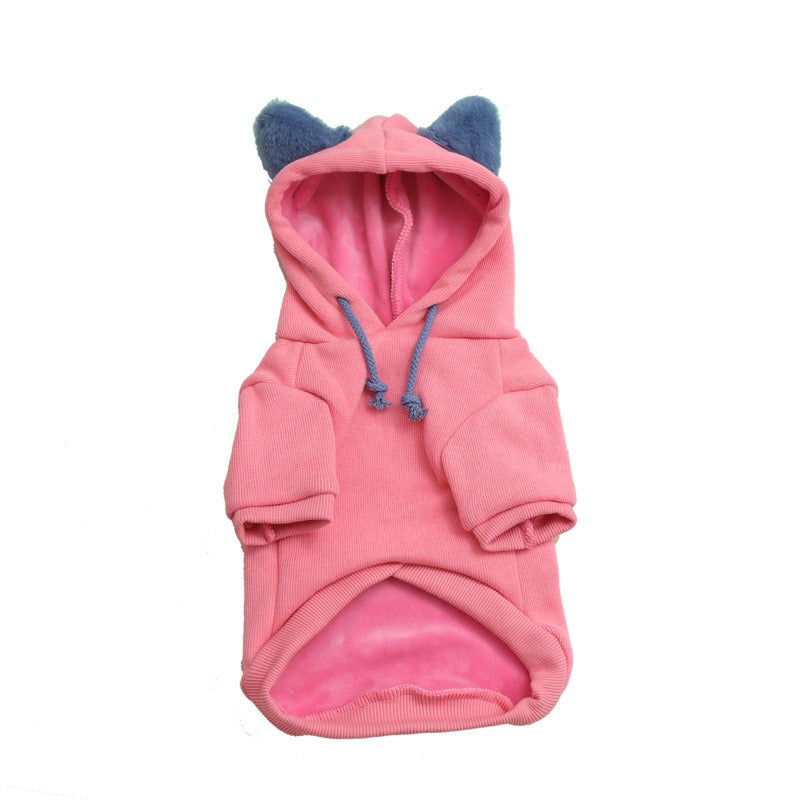 Clever Cutie Hooded Plush Dog Sweater – Cozy & Adorable