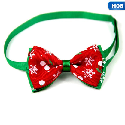 Adjustable Holiday Pet Collar with Bow Tie – Festive Accessory for Cats and Dogs