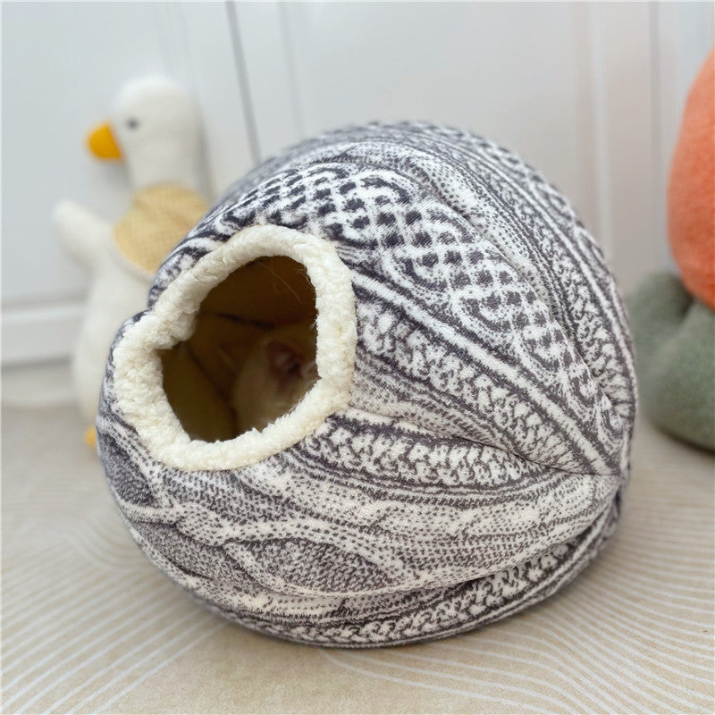 Snuggle Ball Woven Wool Cat Nest – 37 cm of Cozy Fun