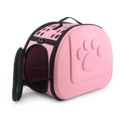 Portable Pure Color Pet Carrier Bag - Foldable Travel Shoulder Bag