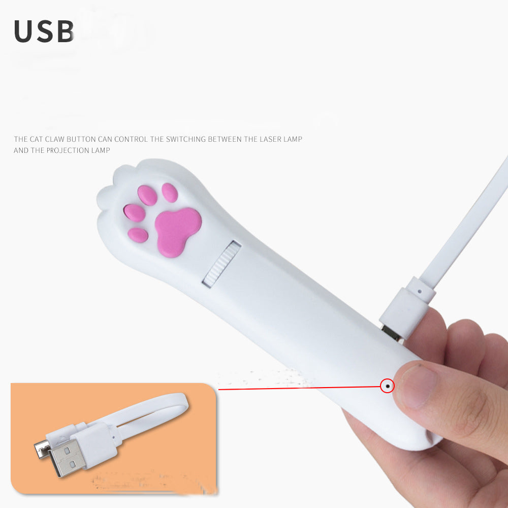 LED Projection Cat Claw Funny Cat Stick USB Charging Cat Supplies Multi-Pattern Six-In-One Infraredh