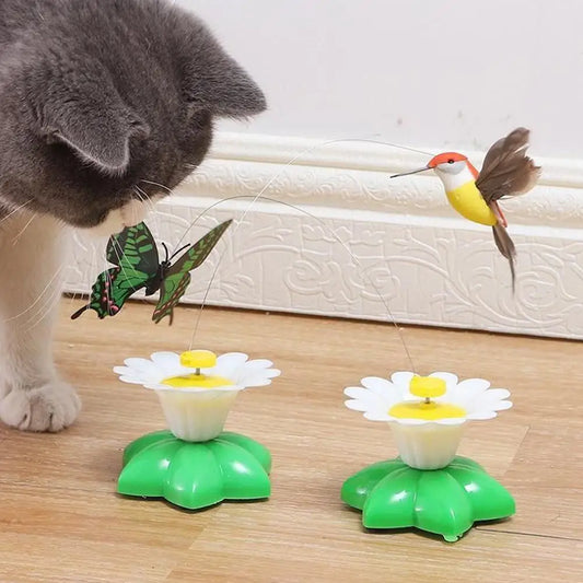 Interactive Electric Butterfly & Bird Cat Toy – Rotating, Flying, Automatic Teaser for Fun & Exercise