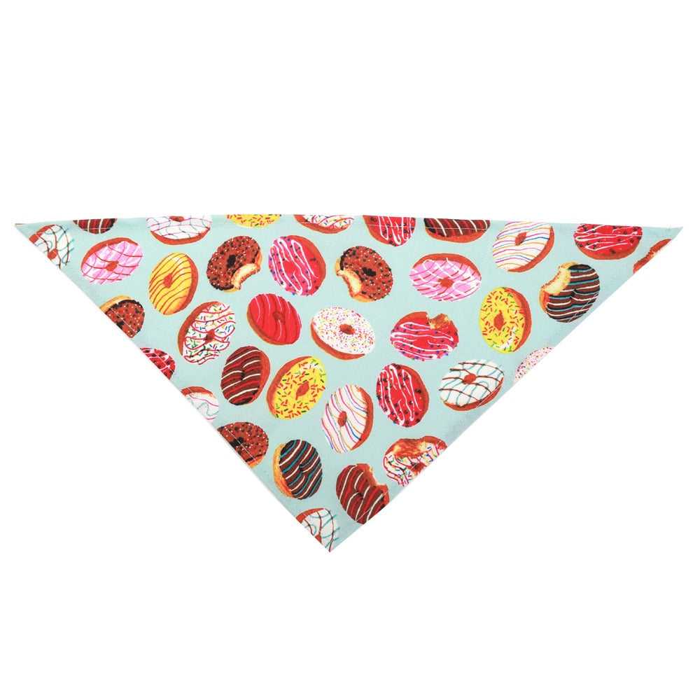 Fruit Print Pet Dog Bandana Small Dog Cat Scarf Adjustable Cotton Dog Puppy Bandanas Bibs Summer Pet Dog Grooming Accessories