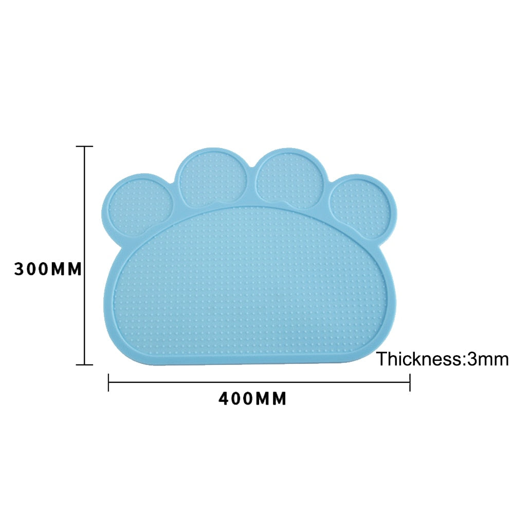 Paw-Shaped Waterproof Silicone Pet Feeding Mat