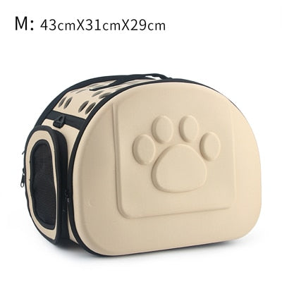 Portable Pure Color Pet Carrier Bag - Foldable Travel Shoulder Bag