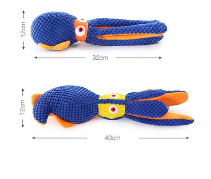 Dog plush toy with bite resistance and sound production, plush octopus toy with dog bite interaction toy