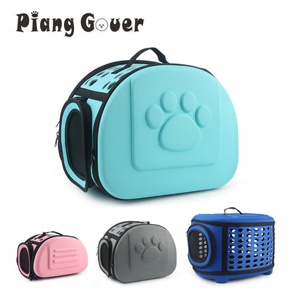 Portable Pure Color Pet Carrier Bag - Foldable Travel Shoulder Bag