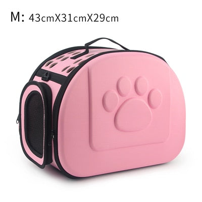 Portable Pure Color Pet Carrier Bag - Foldable Travel Shoulder Bag