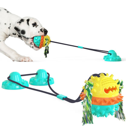 Strong Suction Cup Dog Toy with Treat Dispenser - Pet Gnawing Toy