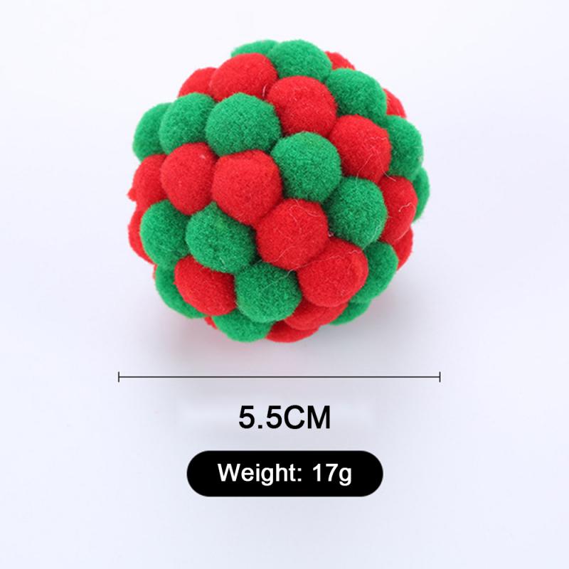 Cat Sound & Catnip Plush Ball-Multicolor Stitching Cat Toys