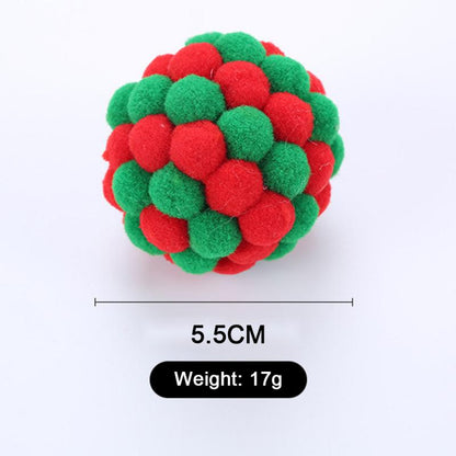 Cat Sound & Catnip Plush Ball-Multicolor Stitching Cat Toys