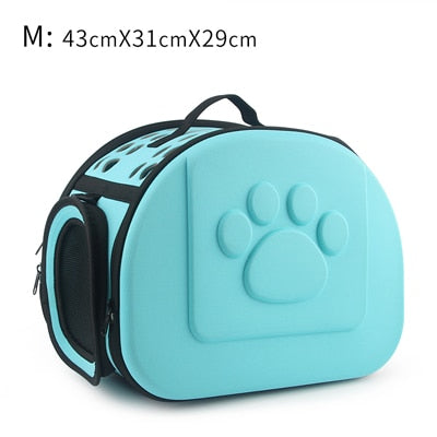 Portable Pure Color Pet Carrier Bag - Foldable Travel Shoulder Bag