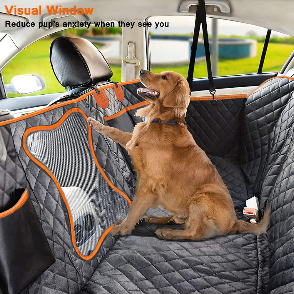 Waterproof Dog Car Seat Cover with Hammock and Safety Features