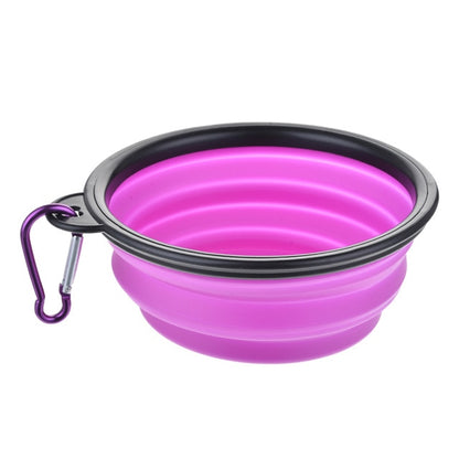 Collapsible Silicone Dog Travel Bowl - 350ml Portable Food & Water Container in 24 Colors