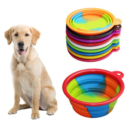 Collapsible Silicone Dog Travel Bowl - 350ml Portable Food & Water Container in 24 Colors