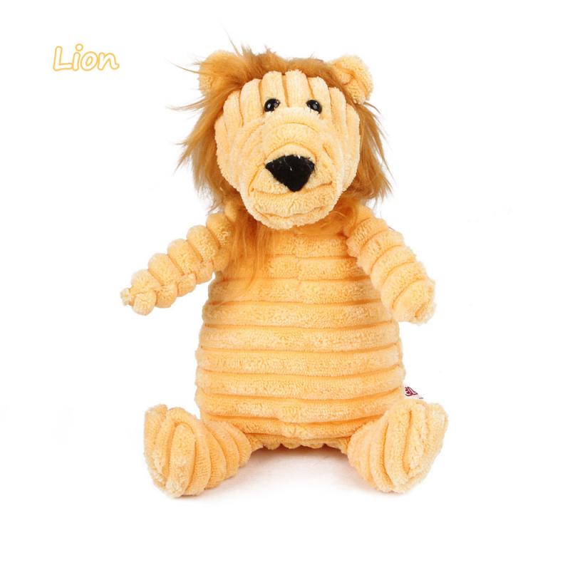 Small Squeaky Plush Dog Toys - Monkey, Bear, Lion - Rope Chew Toy for Puppies