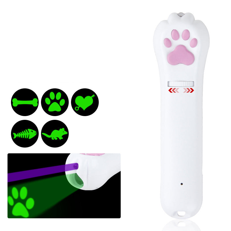 LED Projection Cat Claw Funny Cat Stick USB Charging Cat Supplies Multi-Pattern Six-In-One Infraredh