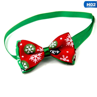 Adjustable Holiday Pet Collar with Bow Tie – Festive Accessory for Cats and Dogs