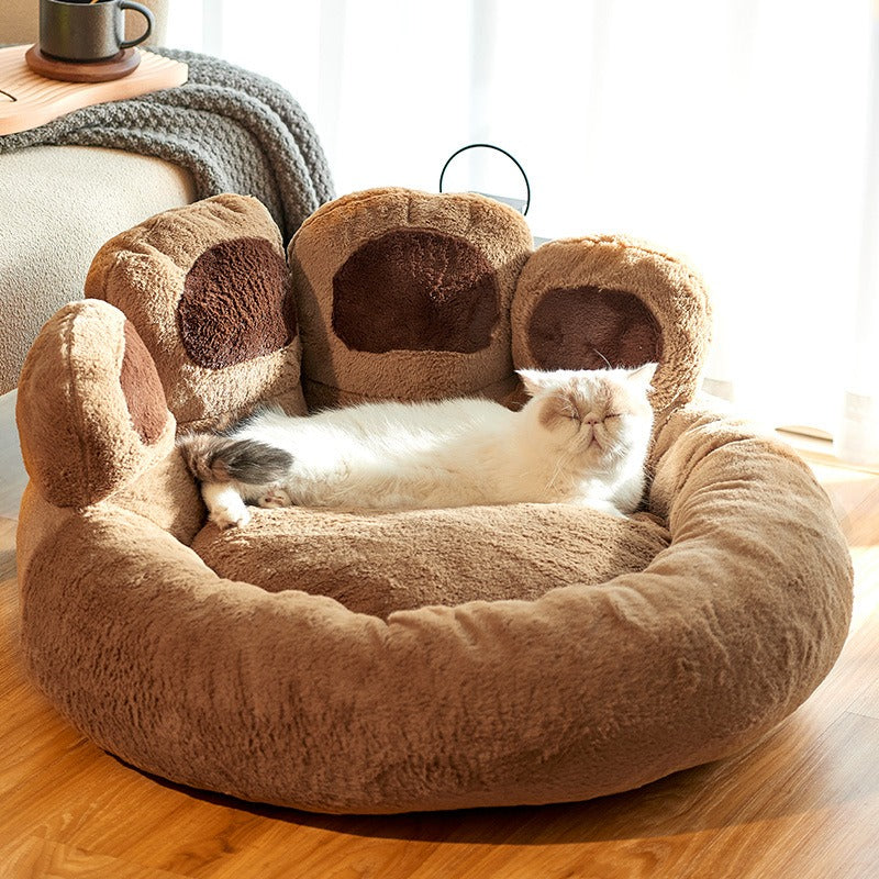 Bear Paw Dog Bed - Removable & Washable Pet Bed, Medium & Large, Plush Options