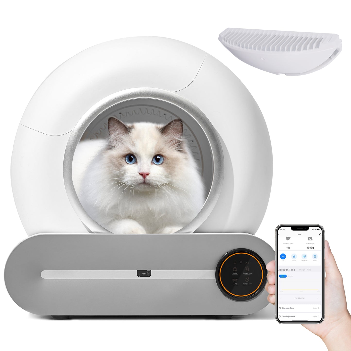 Smart Self-Cleaning Cat Litter Box with Odor Removal WiFi Control