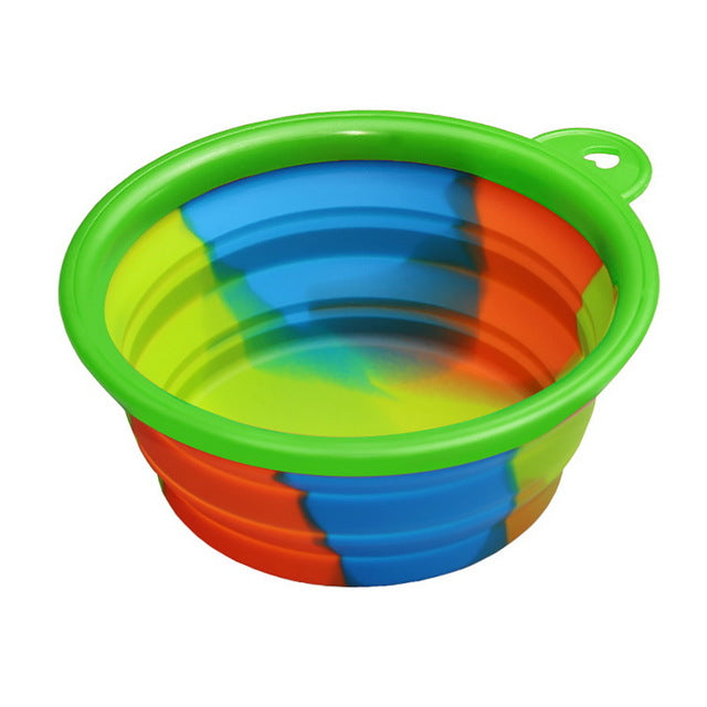 Collapsible Silicone Dog Travel Bowl - 350ml Portable Food & Water Container in 24 Colors