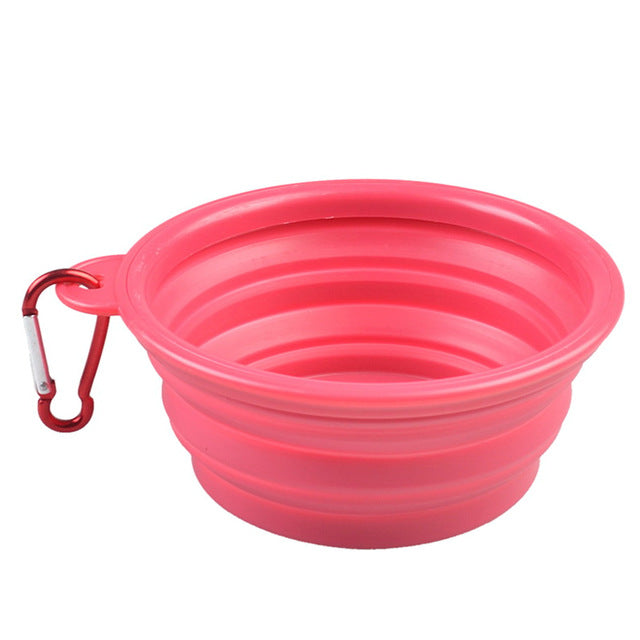 Collapsible Silicone Dog Travel Bowl - 350ml Portable Food & Water Container in 24 Colors