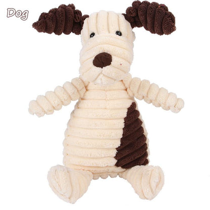 Small Squeaky Plush Dog Toys - Monkey, Bear, Lion - Rope Chew Toy for Puppies