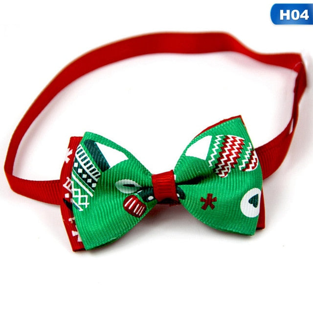 Adjustable Holiday Pet Collar with Bow Tie – Festive Accessory for Cats and Dogs