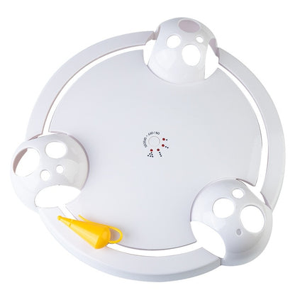 Smart Spinning Cat Toy - Interactive Donut Mouse Catcher with Teasing Feather for Endless Playtime!