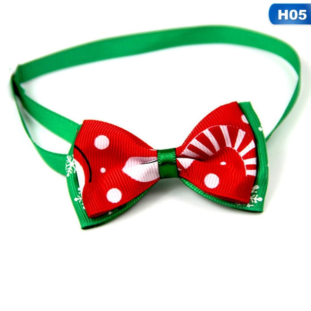 Adjustable Holiday Pet Collar with Bow Tie – Festive Accessory for Cats and Dogs