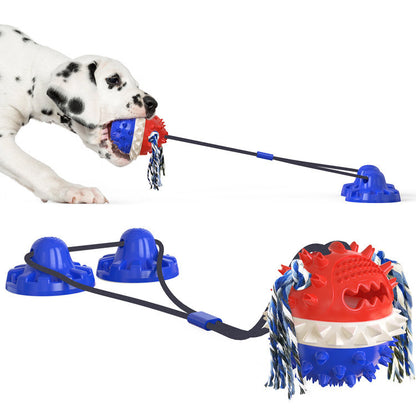 Strong Suction Cup Dog Toy with Treat Dispenser - Pet Gnawing Toy