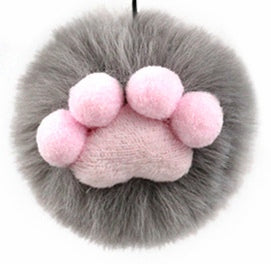 Adjustable Elastic Cat Door Teaser with Plush Ball & Bell – Soft Paw Design